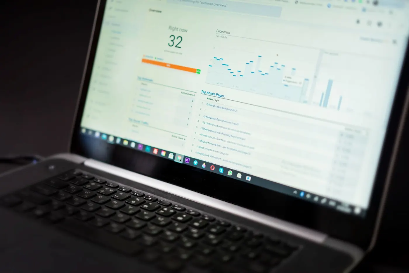 Sales analytics on a laptop screen