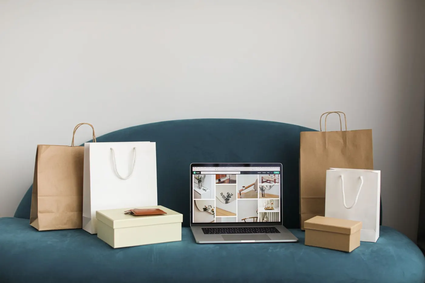 An online store open on a laptop